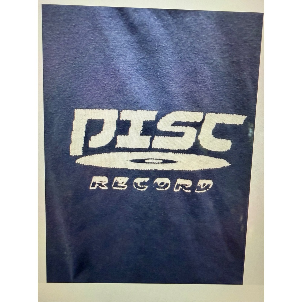 Dazy Mens Disc Record Graphic Long Sleeve T-Shirt Blue Small sz2307250222060